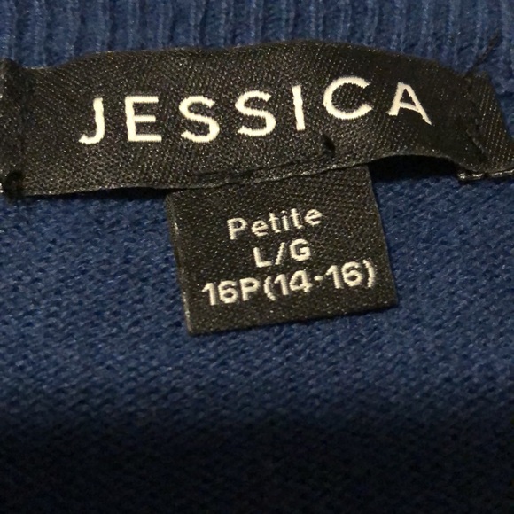NWT Jessica Blue Long-Sleeve Top (Petite) - Picture 3 of 8